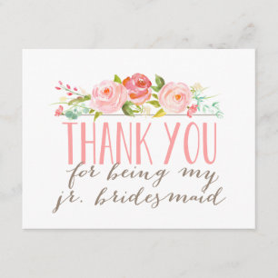 Tarjeta De Agradecimiento Novia Junior de Flores Gracias
