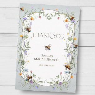 Tarjeta De Agradecimiento Novia para ser Salvaje Corona de Flores de Boda