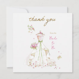 Tarjeta De Agradecimiento Novia Sonrojada en Flor Novia a Punto de Casarse