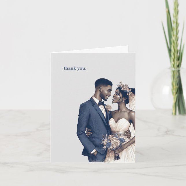 Tarjeta De Agradecimiento Novia y Groom (Anverso)