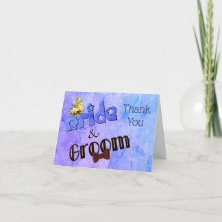 Tarjeta De Agradecimiento Novia Y Groom Boda Personalizado Cuto