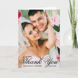 Tarjeta De Agradecimiento Novia y Groom Elegant Wedding Gracias Fold