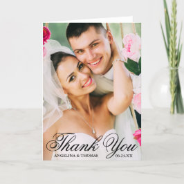 Tarjeta De Agradecimiento Novia y Groom Elegant Wedding Gracias Fold