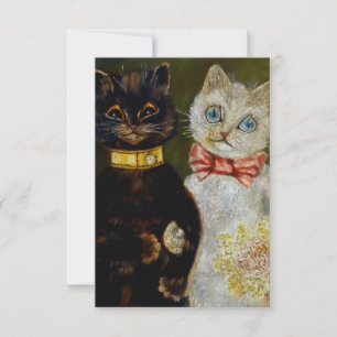 Tarjeta De Agradecimiento "Novia y Groom" por Louis Wain
