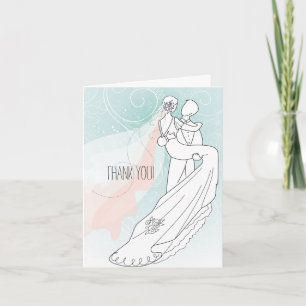 Tarjeta De Agradecimiento Novia y Novio Gracias