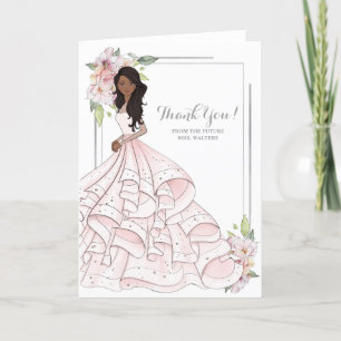 Tarjeta De Agradecimiento Novias afroamericanas duchan futuro señora