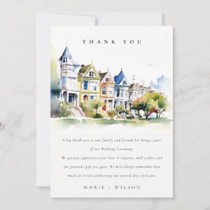 Tarjeta De Agradecimiento Novias del paisaje de San Francisco Painted Ladies