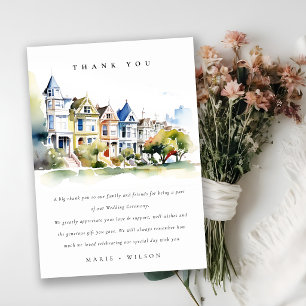 Tarjeta De Agradecimiento Novias del paisaje de San Francisco Painted Ladies
