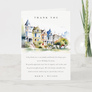 Tarjeta De Agradecimiento Novias paisaje de San Francisco Painted Ladies