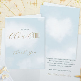Tarjeta De Agradecimiento Nube 9 Fiesta de Bebé Azul Celeste