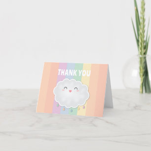 Tarjeta De Agradecimiento Nube cutánea baja el arcoiris de Baby Shower