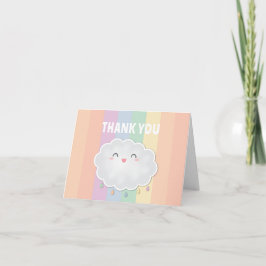 Tarjeta De Agradecimiento Nube cutánea baja el arcoiris de Baby Shower