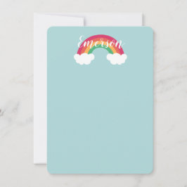 Tarjeta De Agradecimiento Nube de Arcoíris Simple para Niños