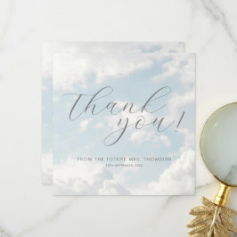 Tarjeta De Agradecimiento Nube Nueve Cielo Nublado Azul Elegante Ducha de No