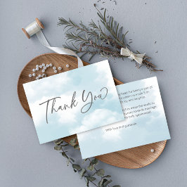 Tarjeta De Agradecimiento Nube nueve shower nupcial nubes gris pastel