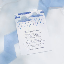 Tarjeta De Agradecimiento Nubes acuarelas Baby Shower Gracias