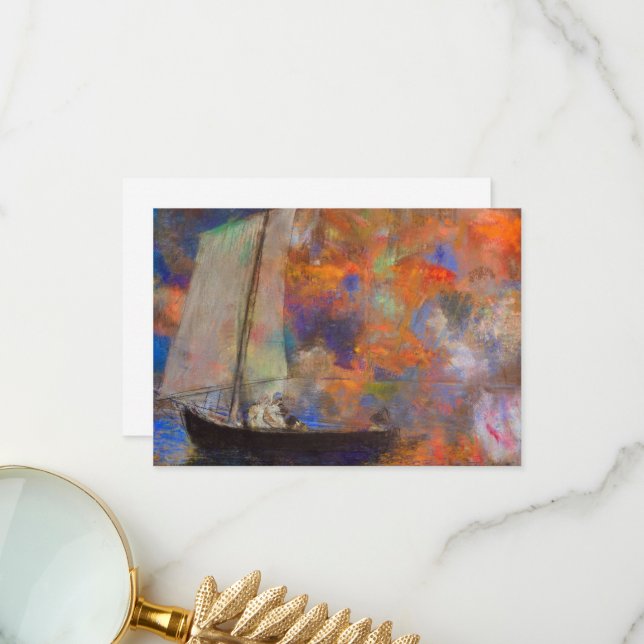 Tarjeta De Agradecimiento Nubes de flores de Odilon Redon (Anverso/Reverso In Situ)