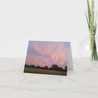 Tarjeta De Agradecimiento Nubes de rosa cantan el cielo para dormir.