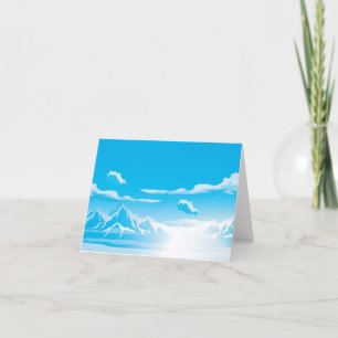 Tarjeta De Agradecimiento Nubes en el cielo azul