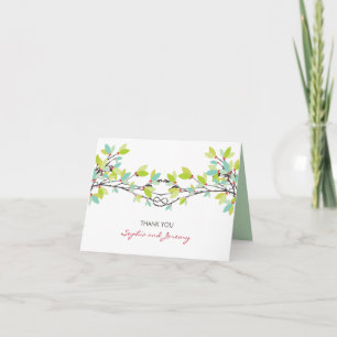 Tarjeta De Agradecimiento Nudo de Amor Caprichoso Árboles de Primavera Boda