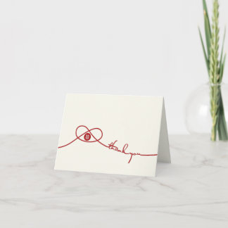 Tarjeta De Agradecimiento Nudo Doble Felicidad Unión Matrimonio Chino Rojo