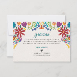 Tarjeta De Agradecimiento Nuestra Boda Flowers Botanical Spanish Wedding