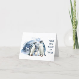 Tarjeta De Agradecimiento Nuestra familia pingüino adorable nuestro iglú a l