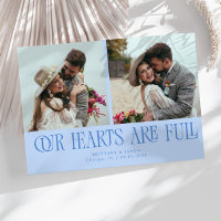 Nuestra Foto de Boda Corazones Llenos de Azul Hiel