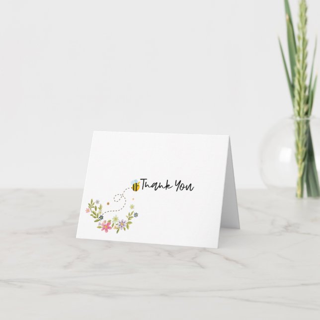 Tarjeta De Agradecimiento Nuestra Pequeña Abeja Gracias Cartas (Anverso)