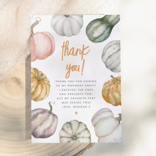 Tarjeta De Agradecimiento Nuestra Pequeña Calabaza Fiesta de Cumpleaños Boho