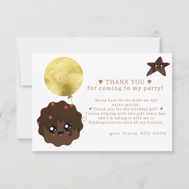 Tarjeta De Agradecimiento Nuestra pequeña galleta cumpliendo UN añito Foto 1 (Anverso)