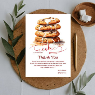 Tarjeta De Agradecimiento Nuestra Pequeña Galleta Está En Camino Baby Shower