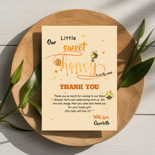 Tarjeta De Agradecimiento Nuestra Pequeña Miel Dulce Está En Camino Baby Sho