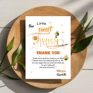 Tarjeta De Agradecimiento Nuestra Pequeña Miel Dulce Está En Camino Baby Sho