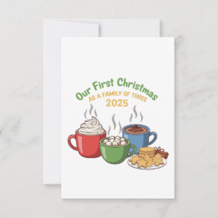 Tarjeta De Agradecimiento "Nuestra Primera Navidad Como Familia De Tres 2025