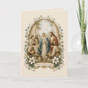 Tarjeta De Agradecimiento Nuestra Señora de Caná Boda Católica