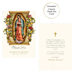 Tarjeta De Agradecimiento Nuestra Señora de Guadalupe Memorial Católico Roma
