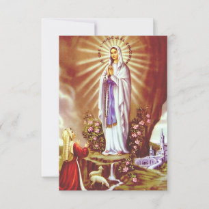 Tarjeta De Agradecimiento Nuestra Señora de Lourdes Gruta de la Gracia Tarje