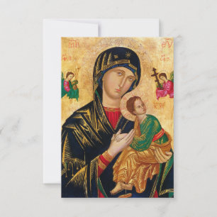 Tarjeta De Agradecimiento Nuestra Señora del Perpetuo Socorro Icono Virgen M