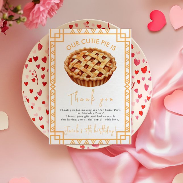 Tarjeta De Agradecimiento Nuestro Cutie Pie en su 1er Cumpleaños  (Subido por el creador)