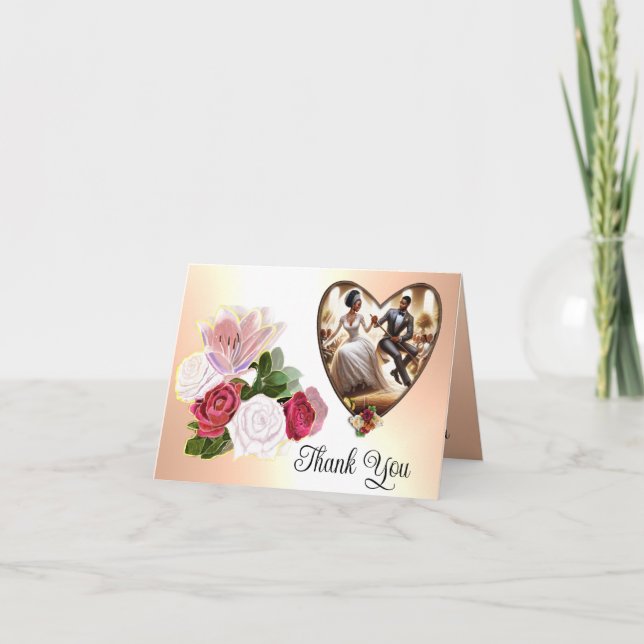 Tarjeta De Agradecimiento Nuestro Día de la Boda Bliss Elegante (Anverso)