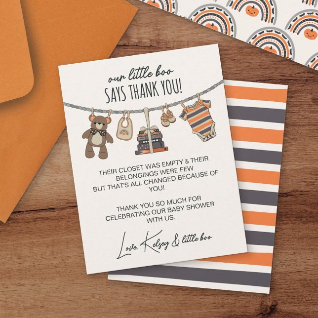 Tarjeta De Agradecimiento Nuestro pequeño Boo Neutral Baby Shower de Hallowe (Subido por el creador)