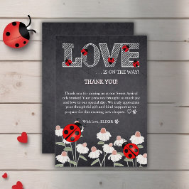 Tarjeta De Agradecimiento Nuestro Pequeño Bug De Amor Chalkboard Baby Shower