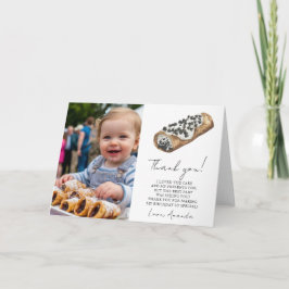 Tarjeta De Agradecimiento Nuestro pequeño Cannoli cumple 1 año Gracias