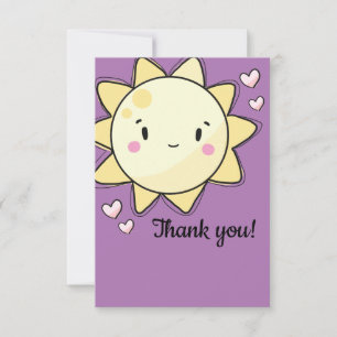 Tarjeta De Agradecimiento Nuestro pequeño Chica Sunshine morado