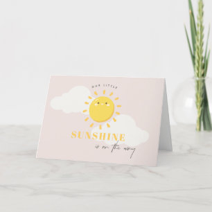 Tarjeta De Agradecimiento Nuestro pequeño Chica Sunshine Rubor Baby Shower