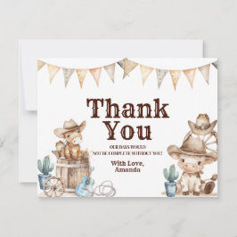 Tarjeta De Agradecimiento Nuestro pequeño Cowboy Wild West Baby Shower