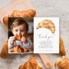 Tarjeta De Agradecimiento Nuestro pequeño croissant cumple 1 año Gracias