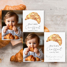 Tarjeta De Agradecimiento Nuestro pequeño croissant cumple 1 año Gracias