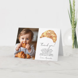 Tarjeta De Agradecimiento Nuestro pequeño croissant cumple 1 año Gracias